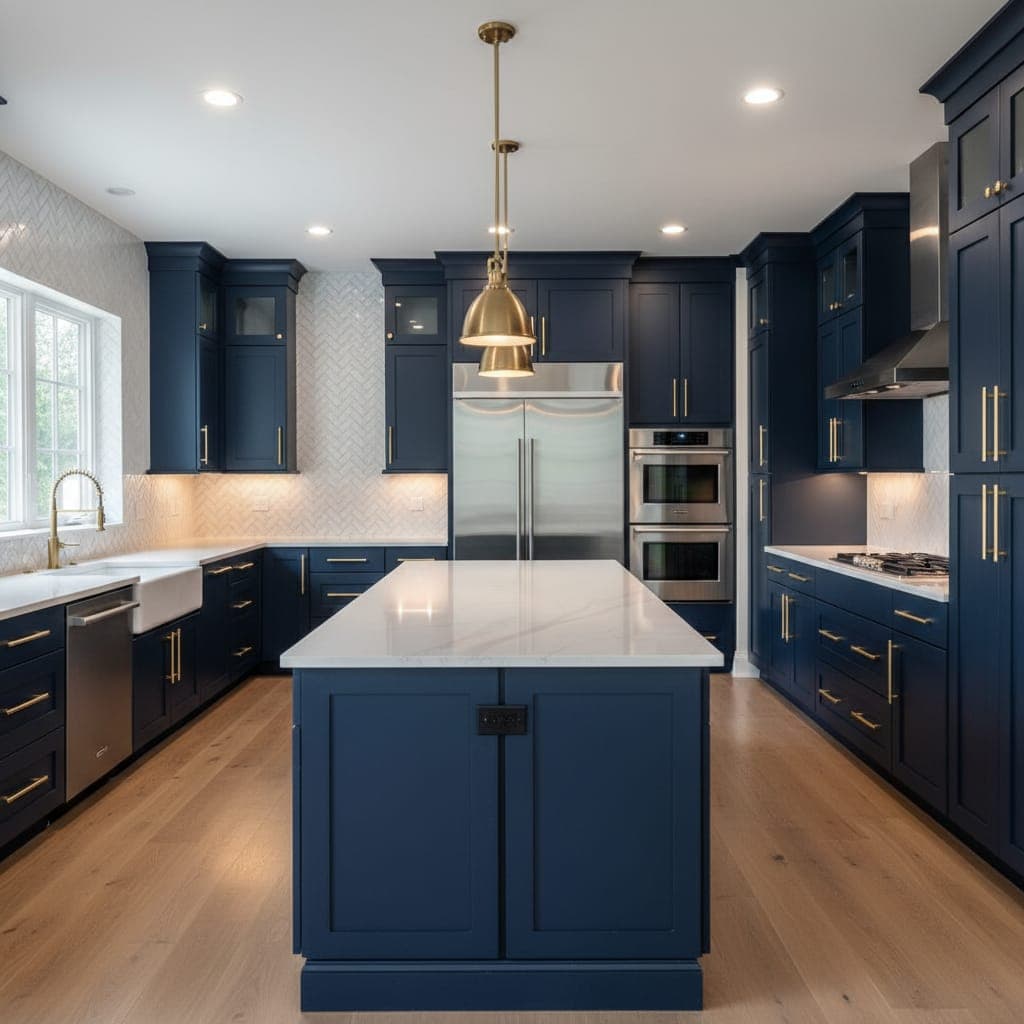 Navy & Brass Kitchen